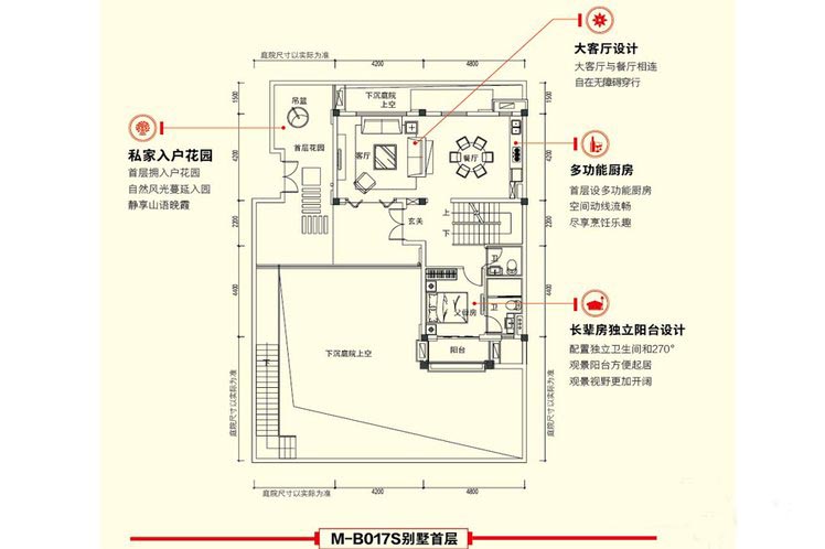 3室2厅4卫建面 约130平首层